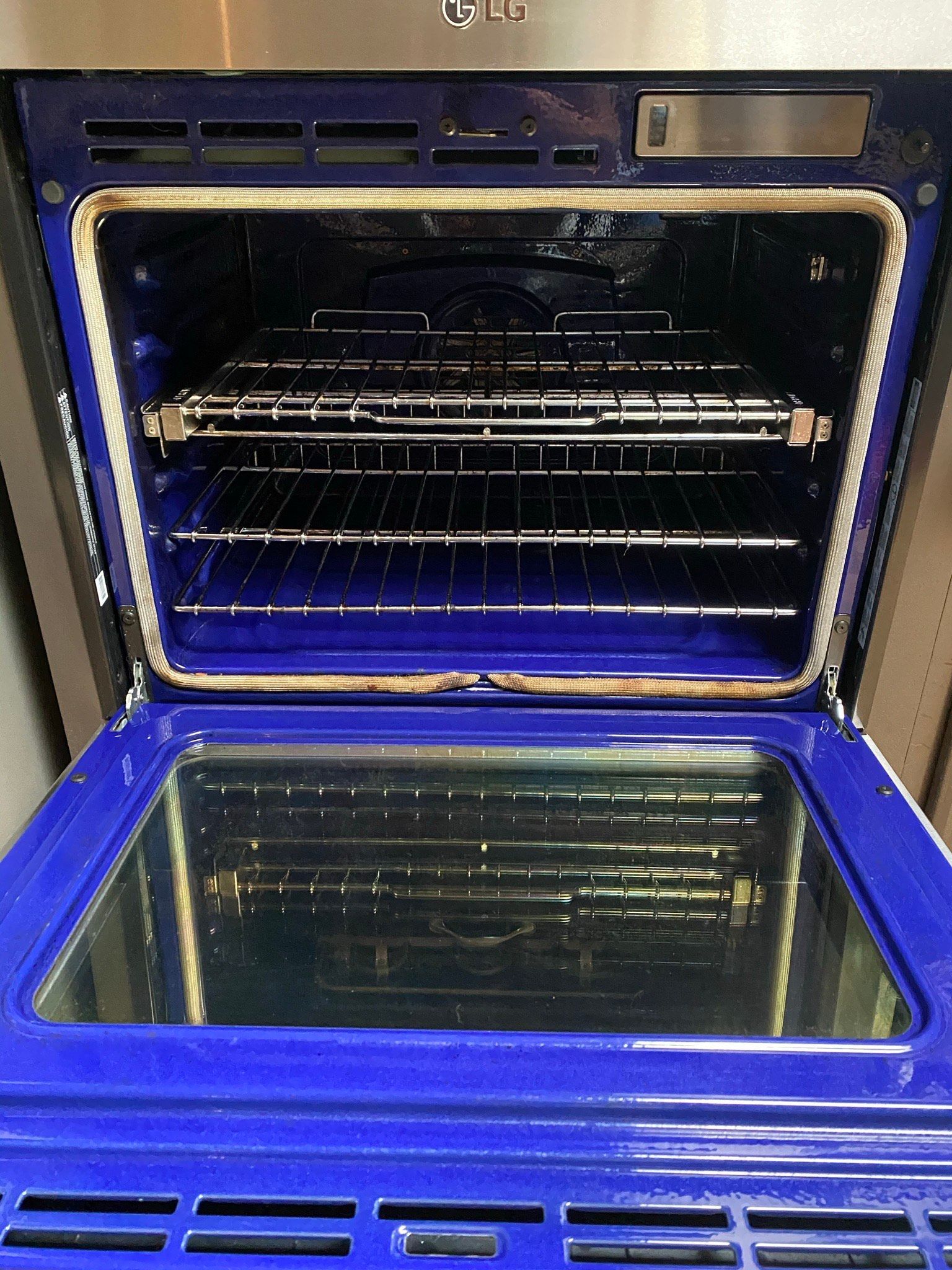 the inside of an lg oven is shown with the door open . | Litchfield Park, AZ | Cleaning Elite