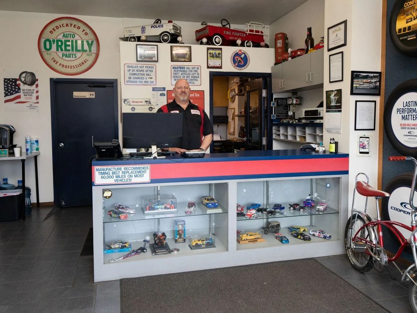 Our front desk inside of our shop in Seattle, WA | Masters Auto & Tire