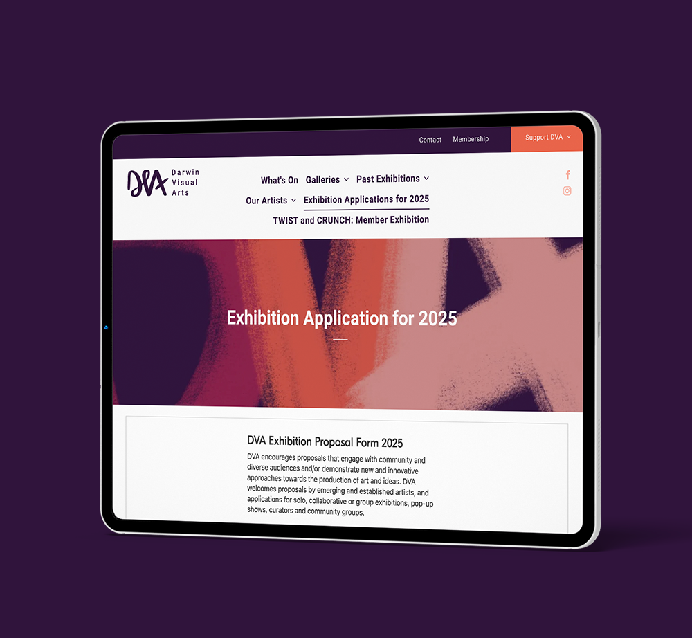 A tablet is displaying a website for an exhibition application for 2015.