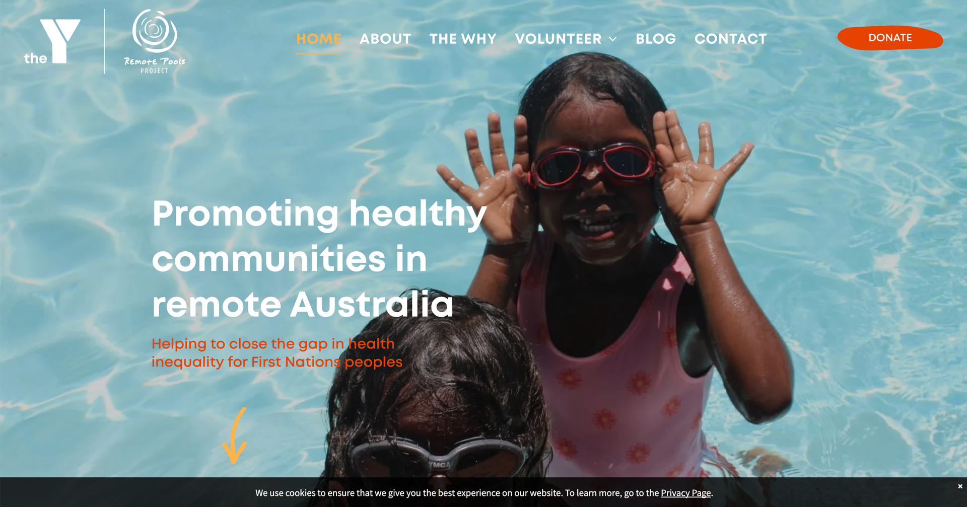 A screenshot of a website for promoting healthy communities in remote australia.