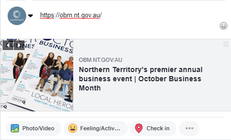 A facebook post about northern territory 's premier annual business event october business month.