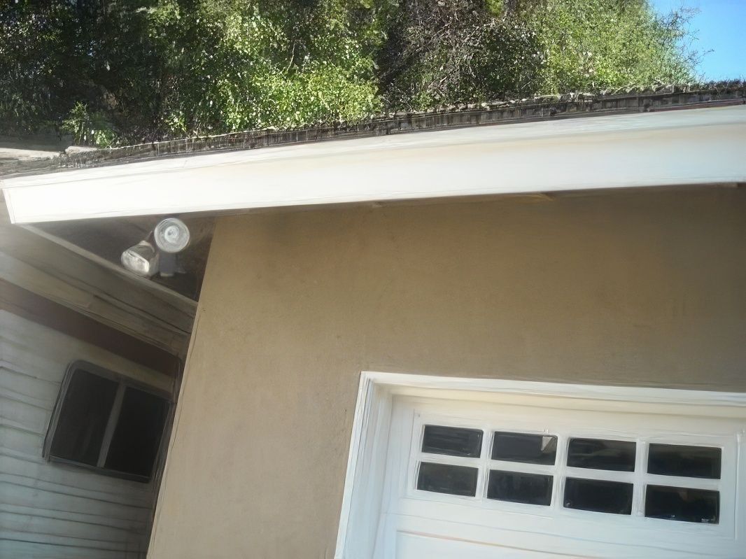 A close up of a garage door on a house.