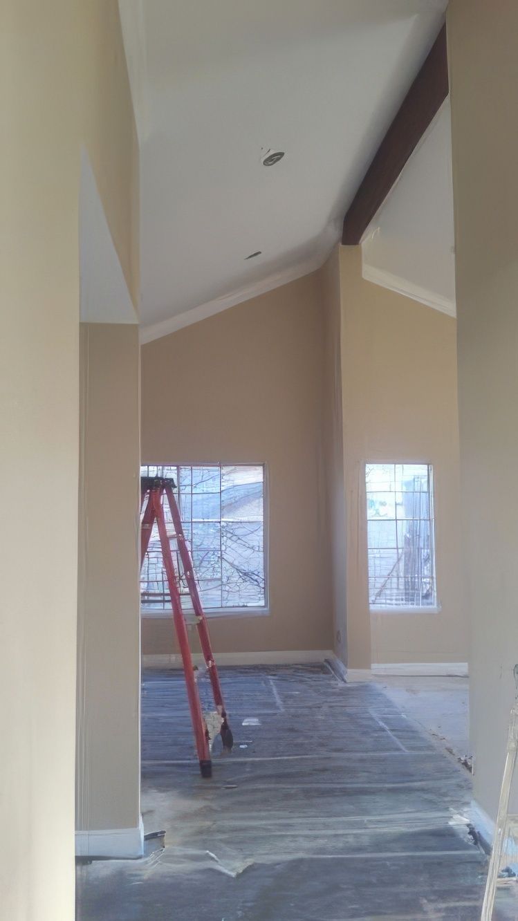 There is a ladder in the middle of the room.