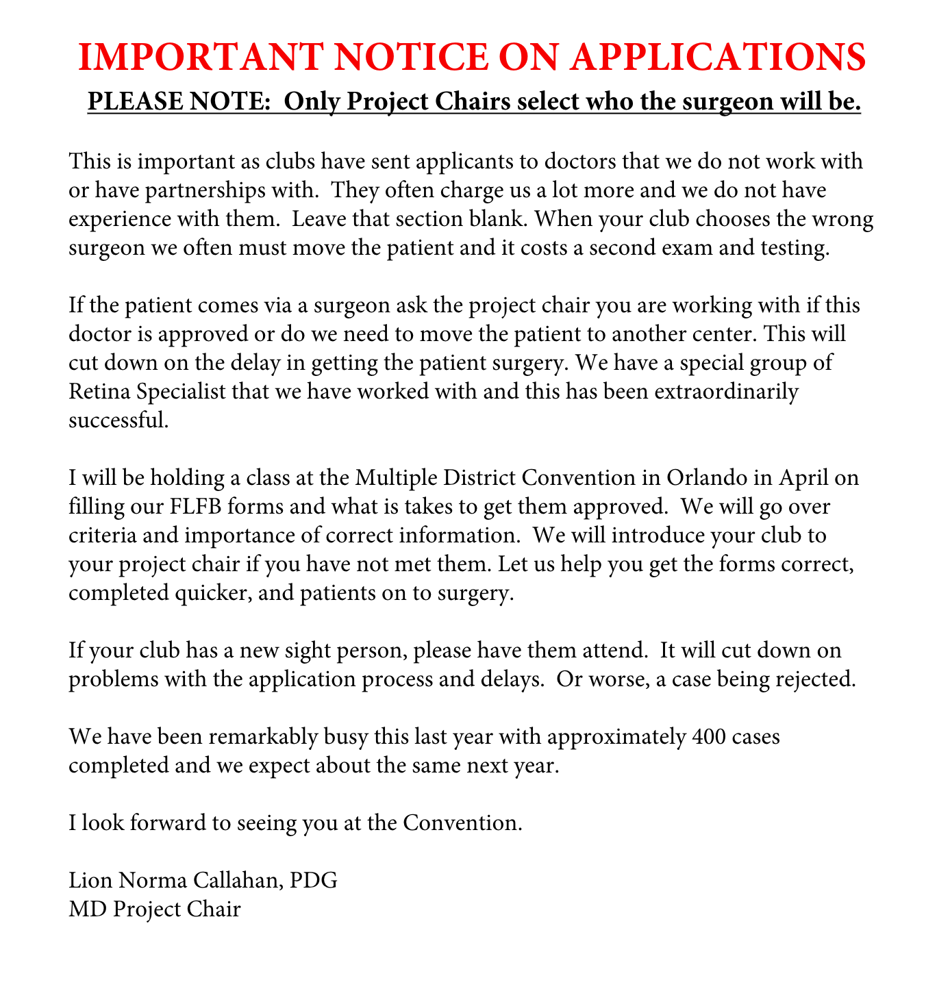 An important notice on applications is written on a piece of paper.