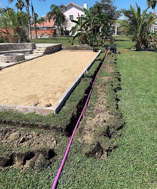 Residential reclaimed water pipe install