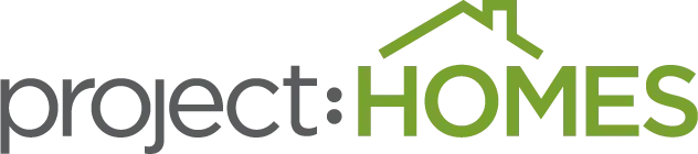 Project Homes logo with a green house icon above the word