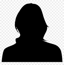 A silhouette of a woman without a face on a transparent background.
