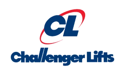 A challenger lifts logo on a white background