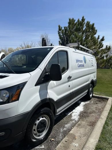 White work van with