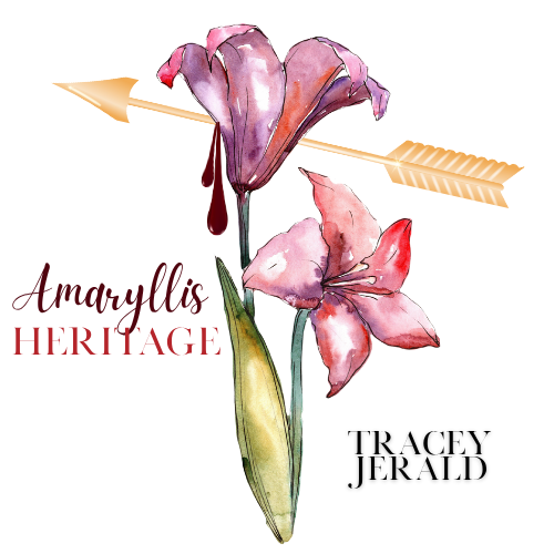 A logo for amaryllis heritage by tracey jerald