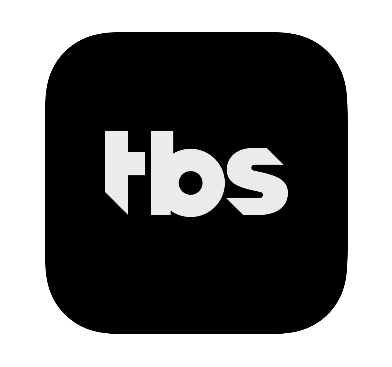 The tbs logo is on a black square on a white background.