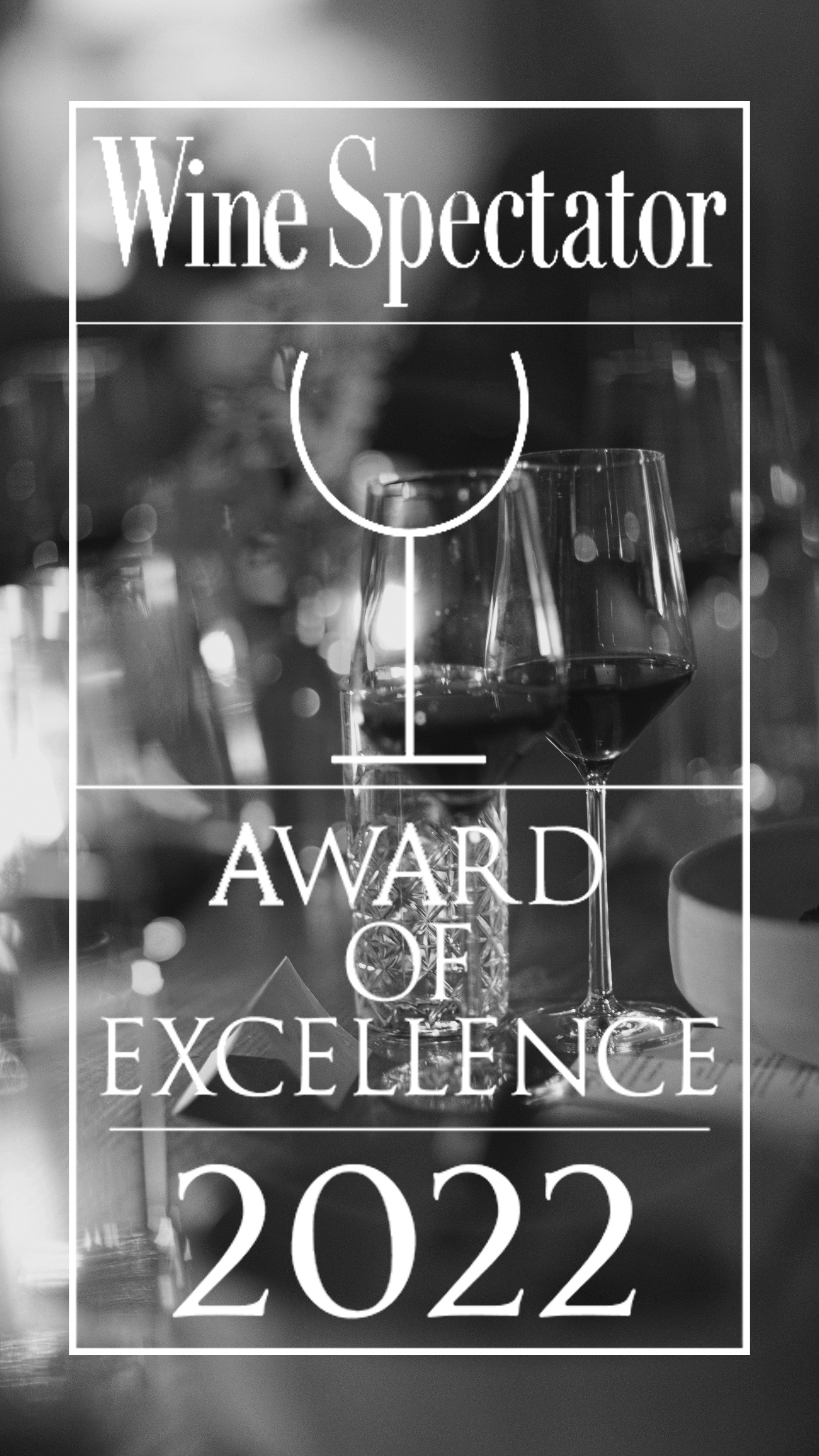 A poster for the wine spectator best of award of excellence 2024