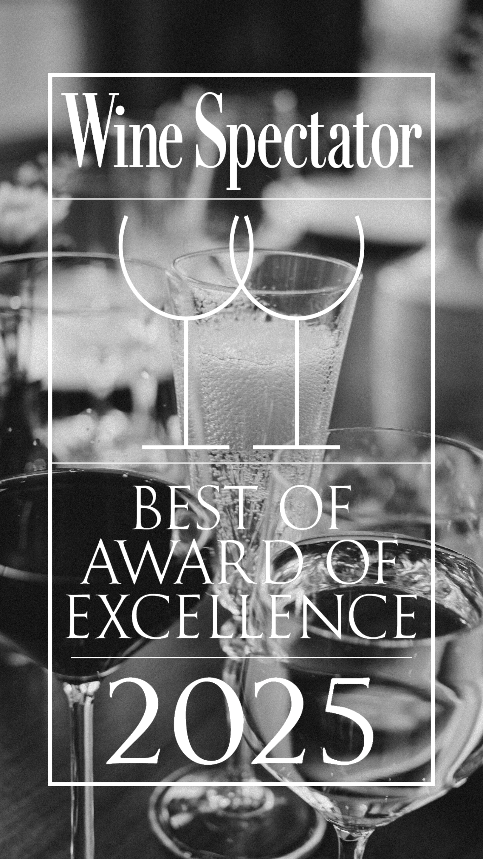 A poster for the wine spectator best of award of excellence 2024