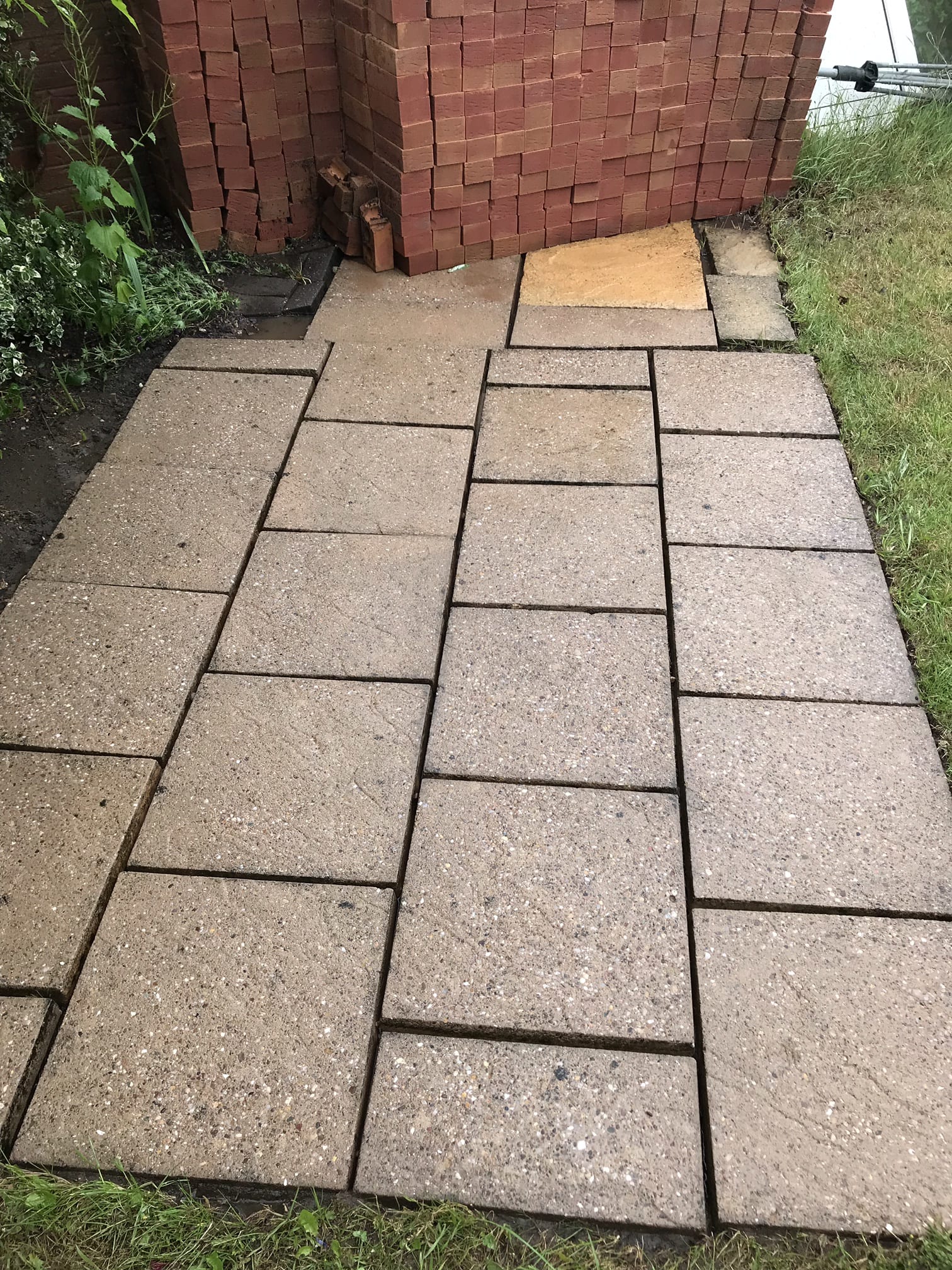 Power washed paving