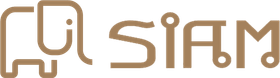 Green stylized elephant logo with the word “SIAM” in matching green letters.