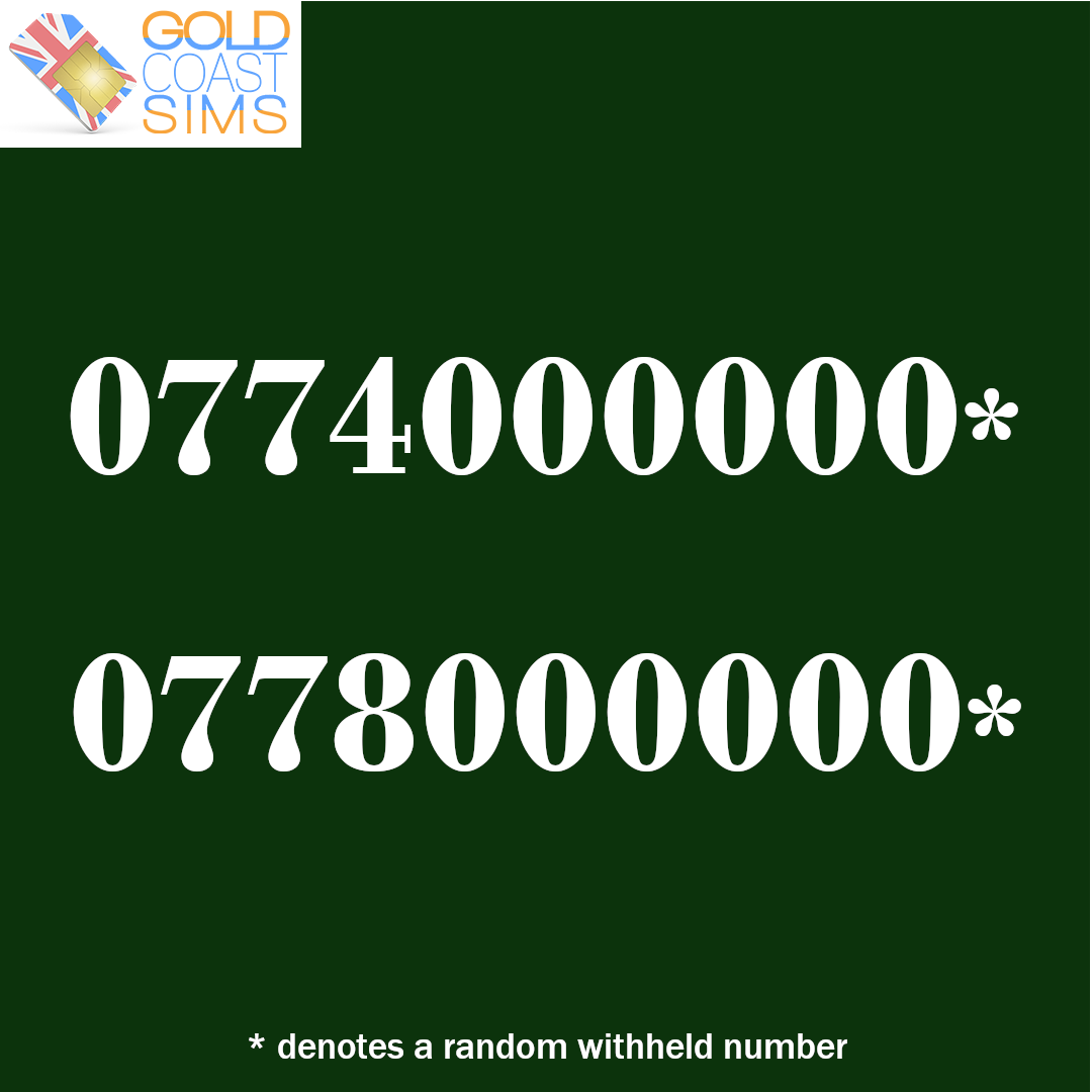 0774 000000* & 0778 000000 *