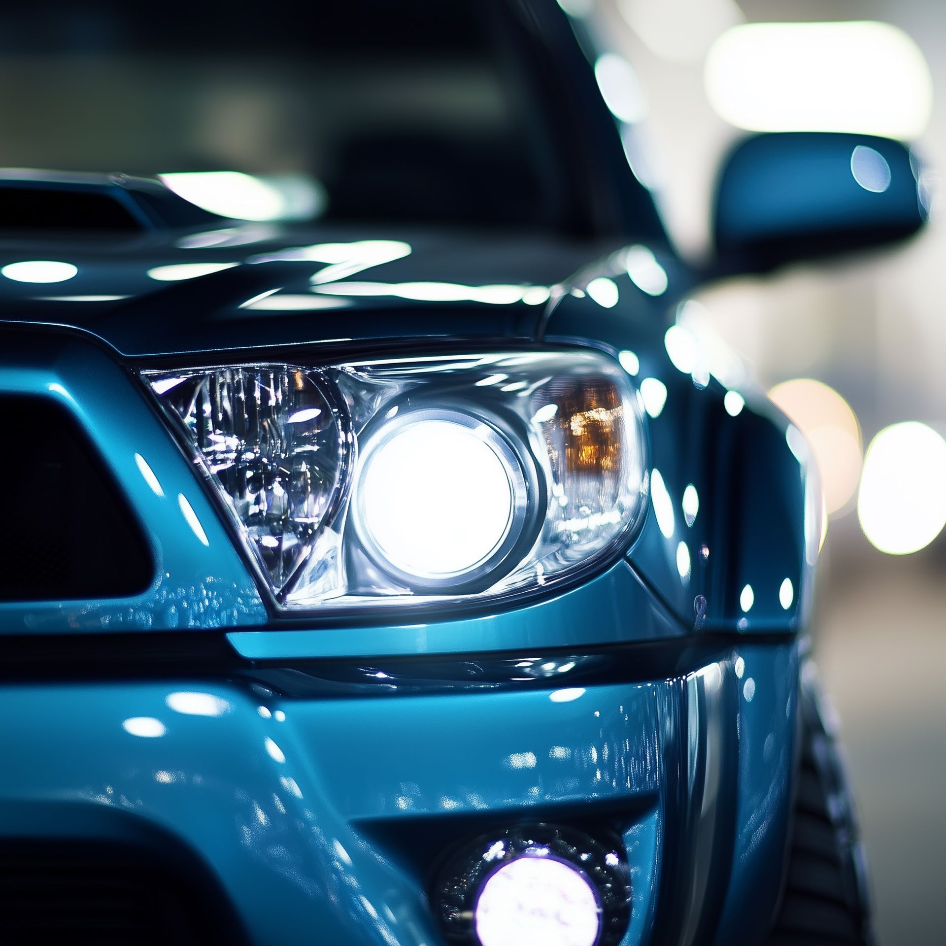 A Blue Toyota Tacoma