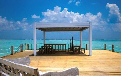 gazebo aperto con pergola biodinamica