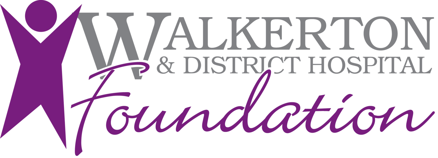 The logo for the walkerton and district hospital foundation.