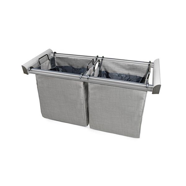 A laundry basket with two baskets attached to it