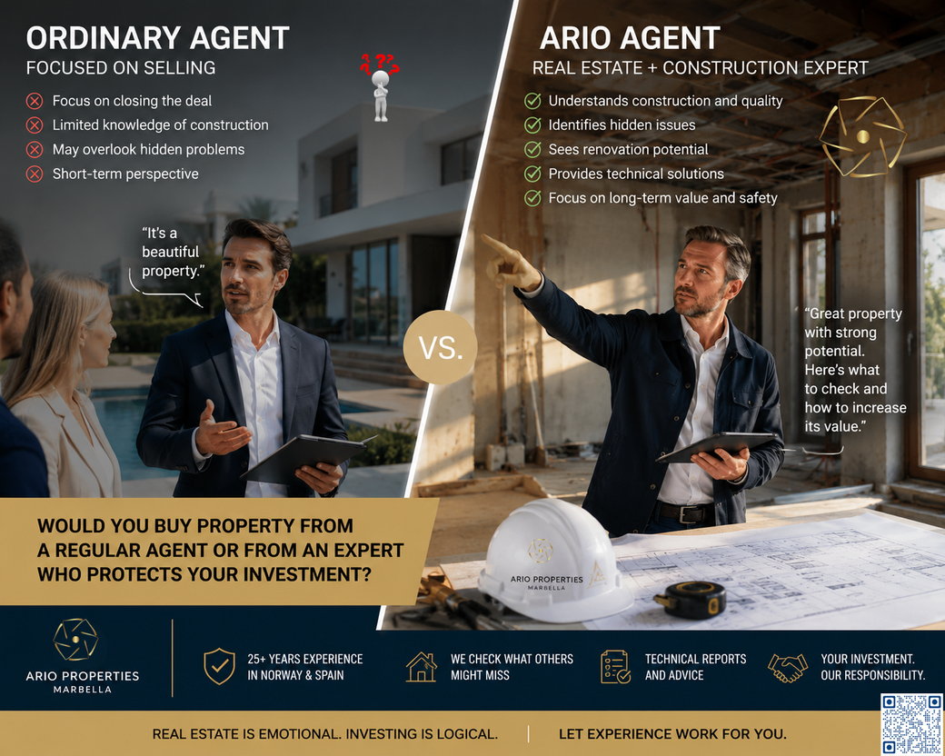 Property purchase with the experts / engineer agent Ario property and management Marbella costa del sol
