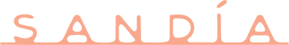 The word sandia is written in orange on a white background