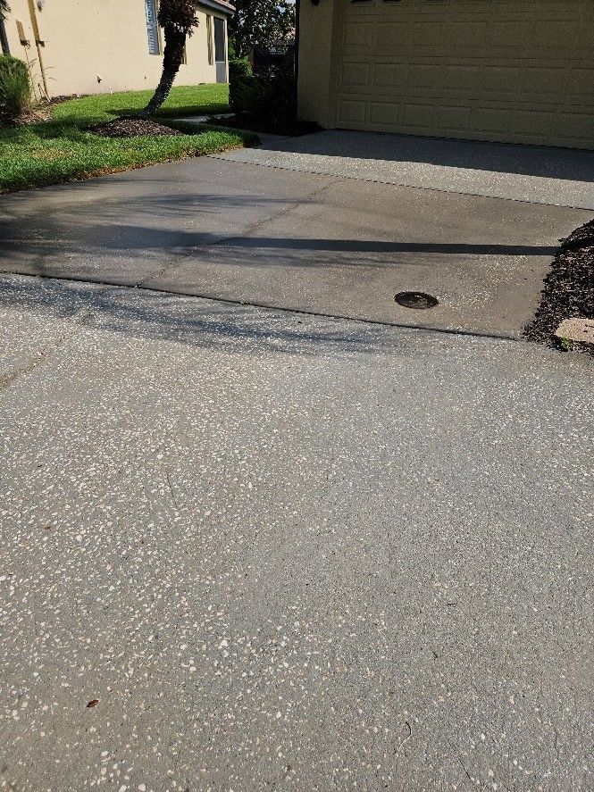 Clean driveway and walkway after pressure washing in Apollo Beach