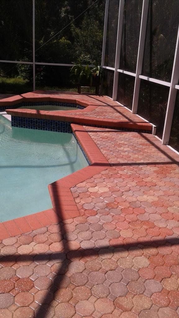Pool paver pressure washing in Riverview