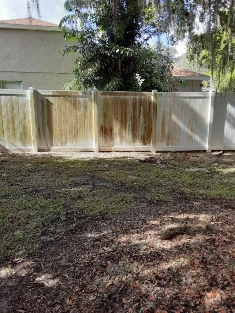 Fence pressure washing in Brandon