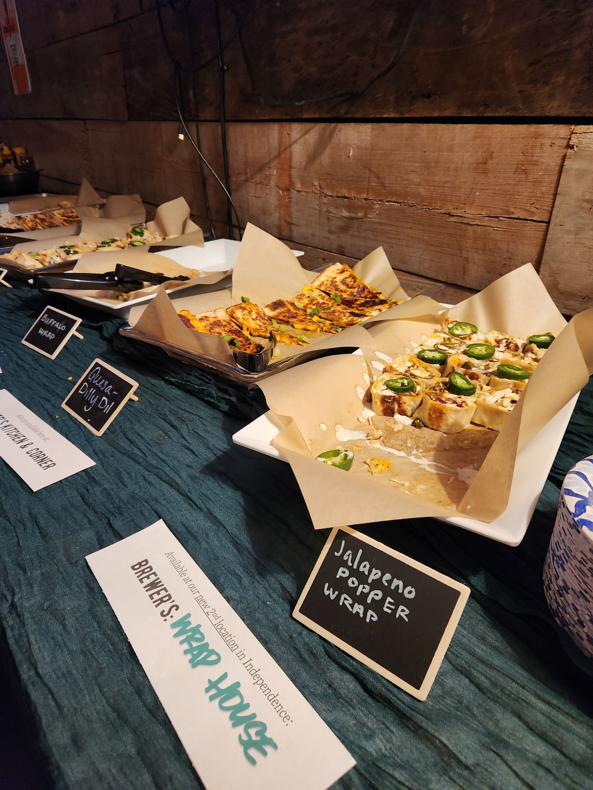 Private event table with food for guests