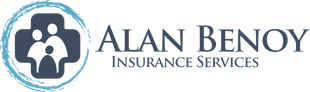 Alan Benoy Insurance Services logo with navy icon and text on white background