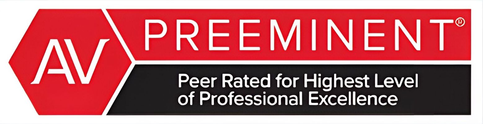 The logo for av preeminent peer rated for highest level of professional excellence