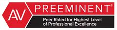 The logo for av preeminent peer rated for highest level of professional excellence