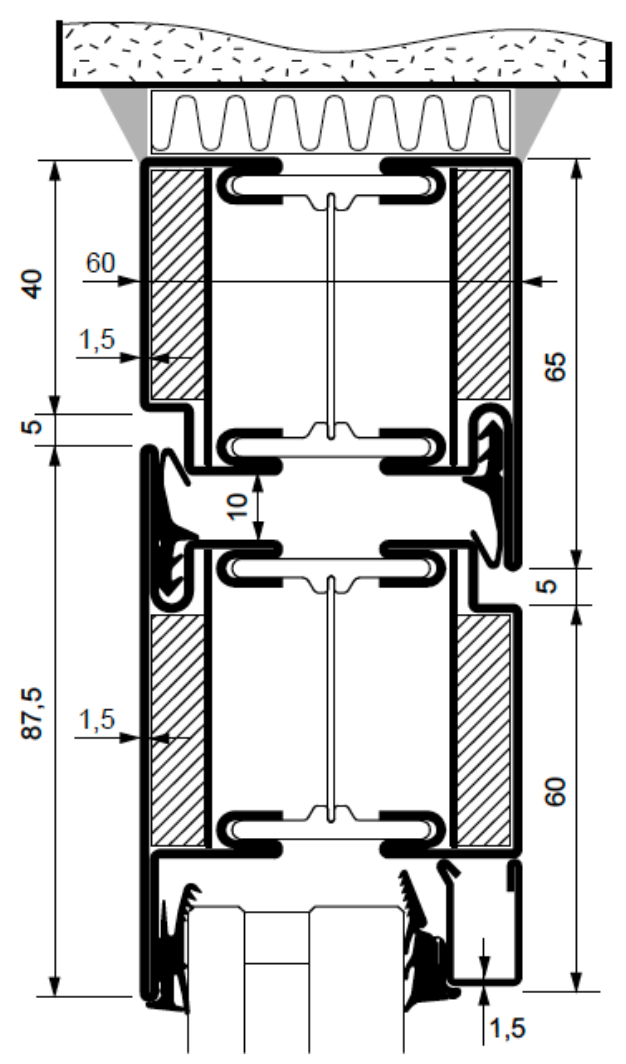 A black and white drawing of a door with measurements
