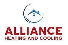 The logo for Alliance Heating and Cooling shows a house in a circle.