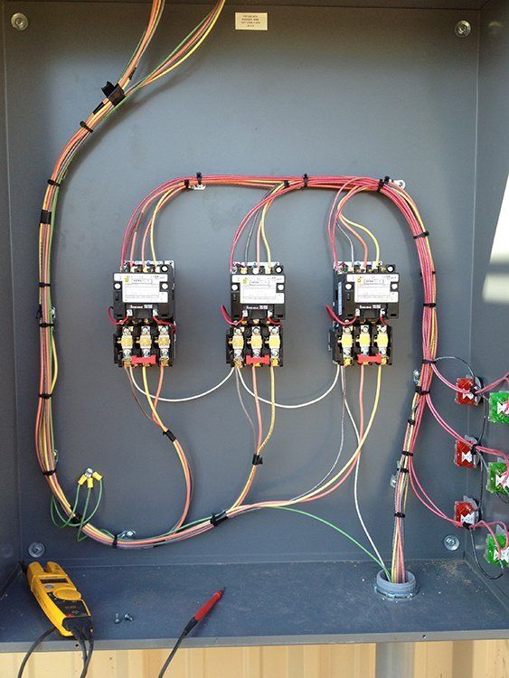 three relays are connected to each other in a box