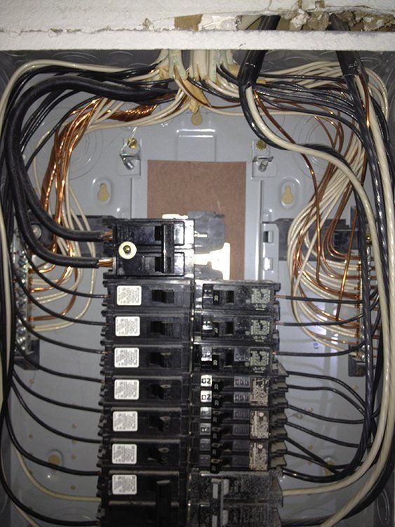 an electrical box with a lot of wires on it