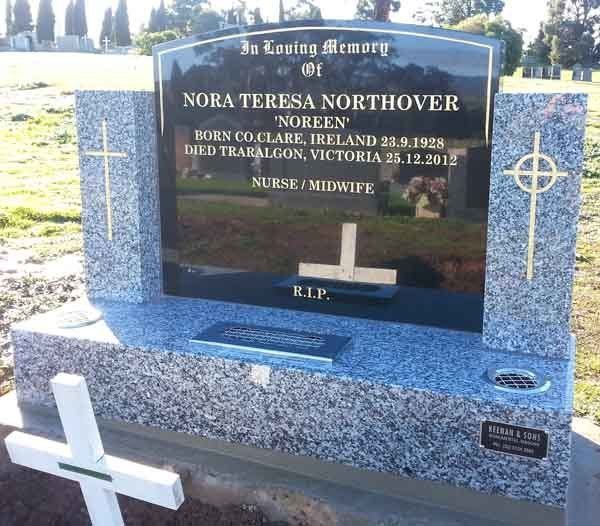 headstone with cross