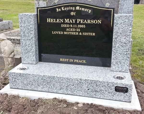 light and dark granite memorial