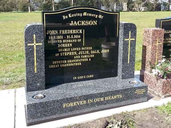 black and granite headstone