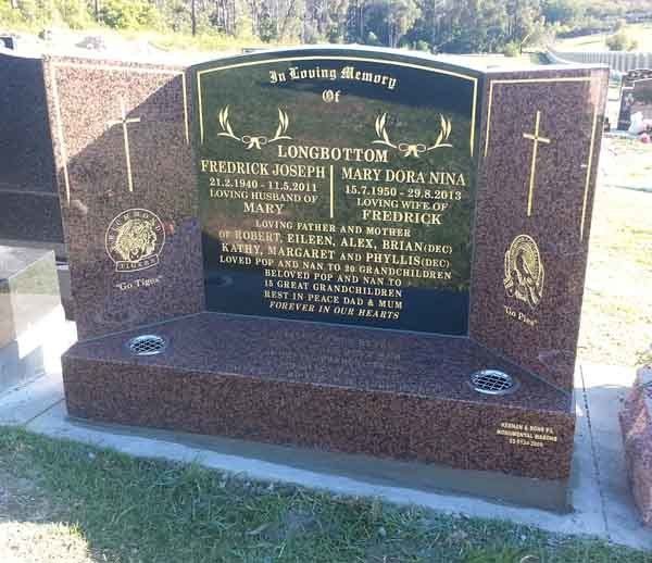 red and black headstone