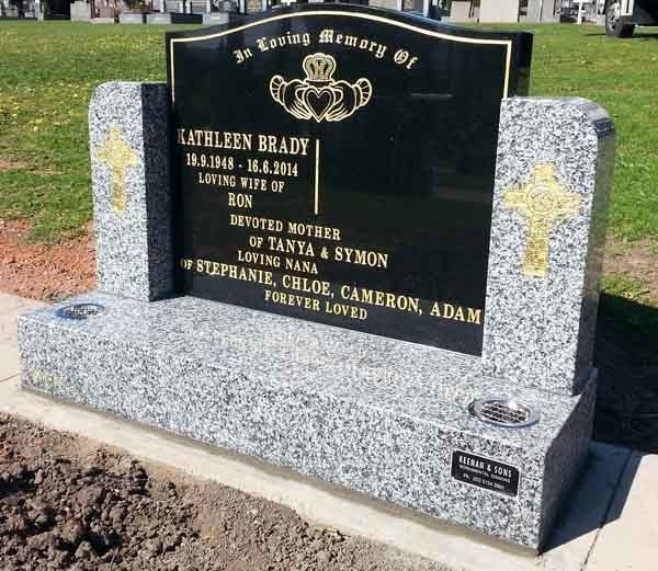 grey and black headstone