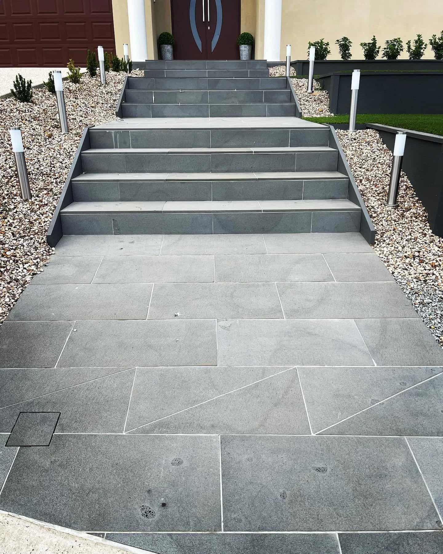 Stone Walkway and Steps Leading to a Front Door — MGP Landscaping in Geelong, VIC