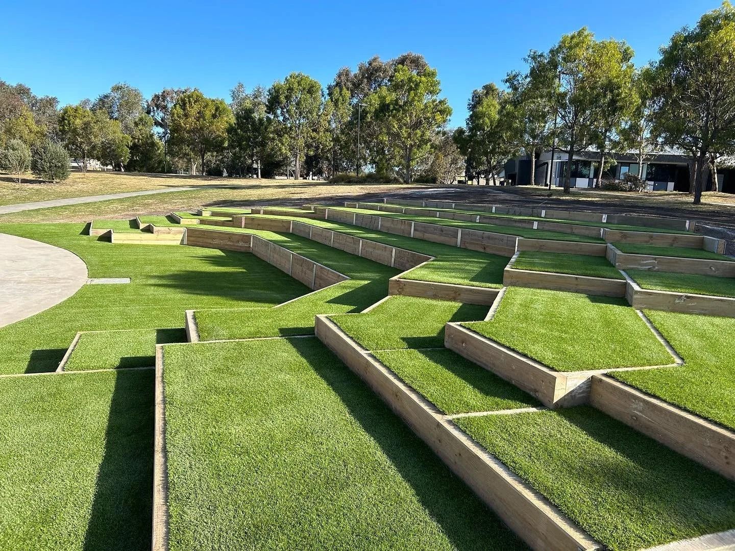 A Tiered, Grassy Landscape With Concrete Borders — MGP Landscaping in Geelong, VIC 