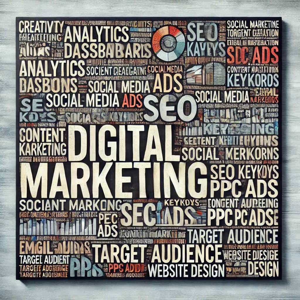 Word art containing SEO, Digital Marketing and related words 