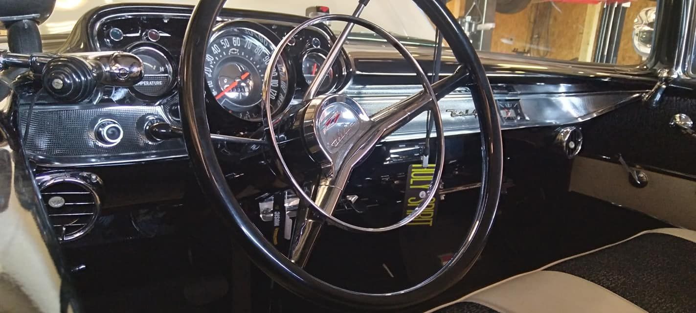 close up of a steering wheel 