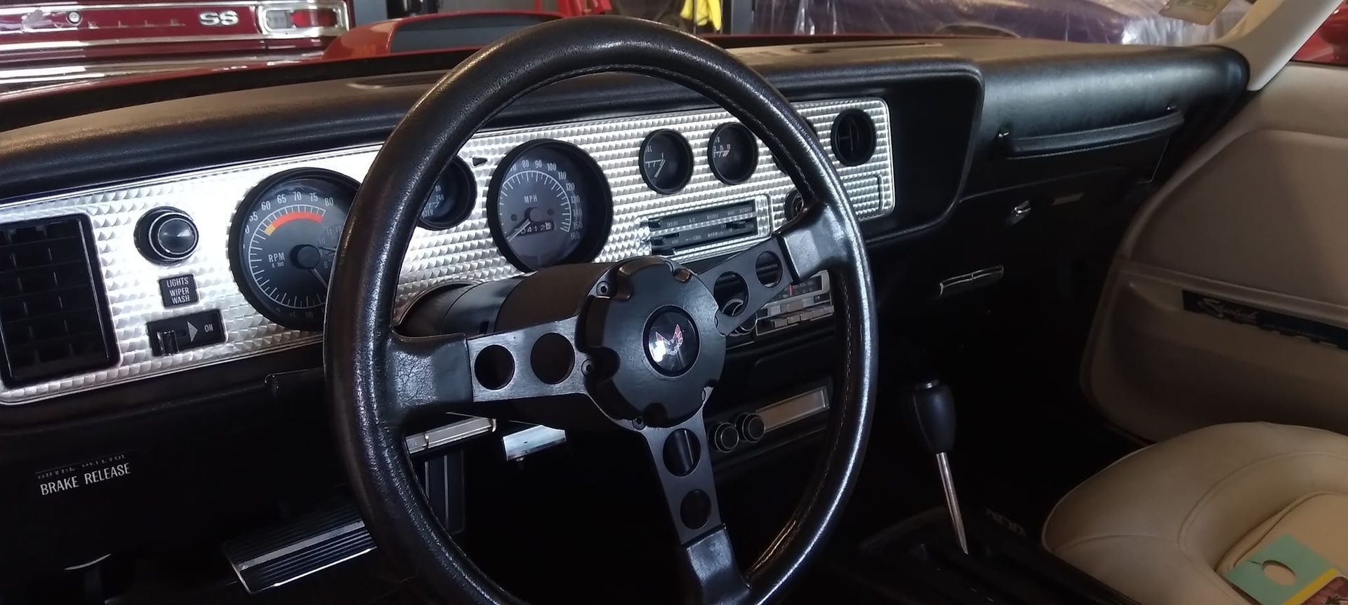 close up of a steering wheel 