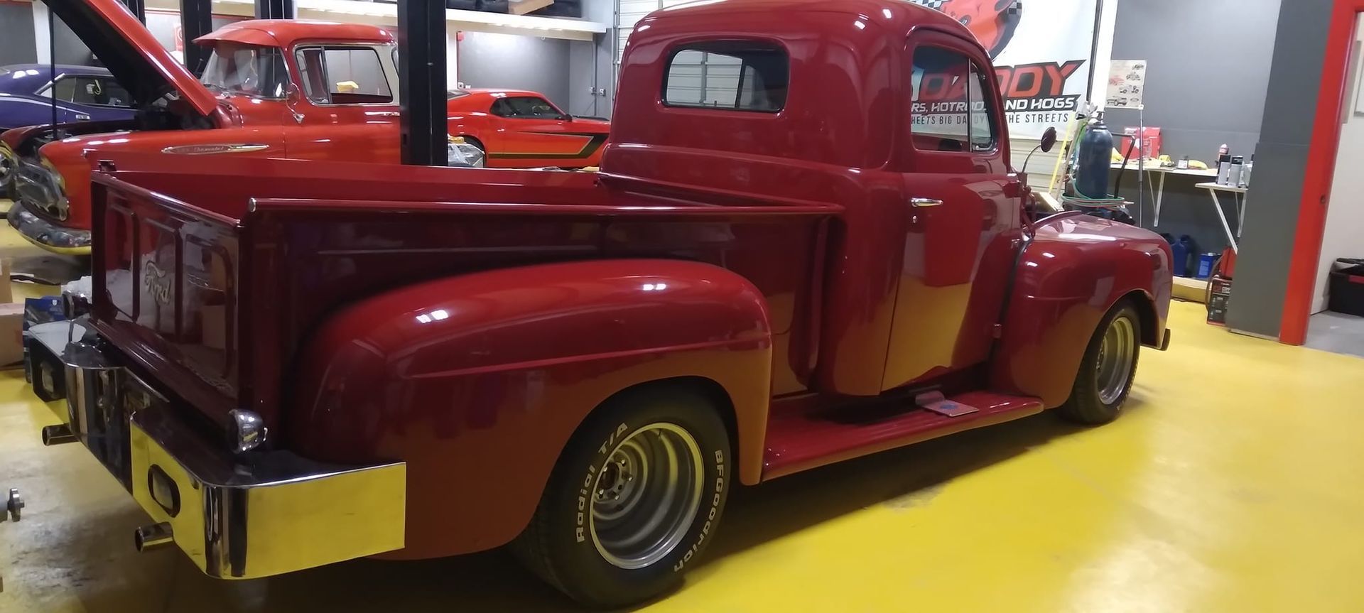 red vintage truck