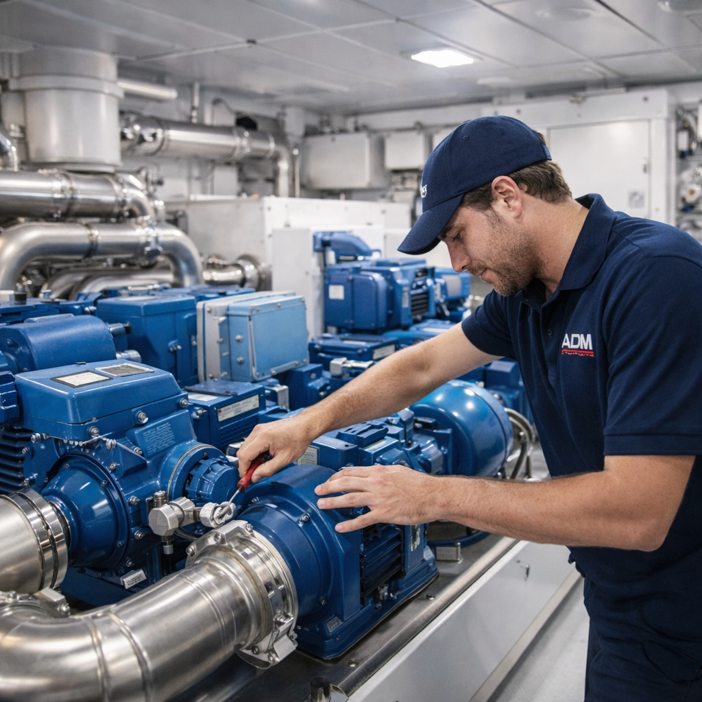 A man is installing an air conditioner on the side of a house.
