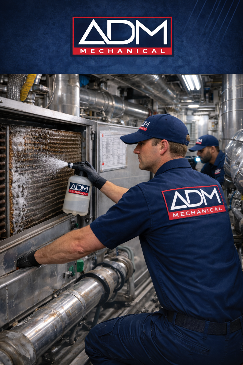 A man is installing an air conditioner on the side of a house.